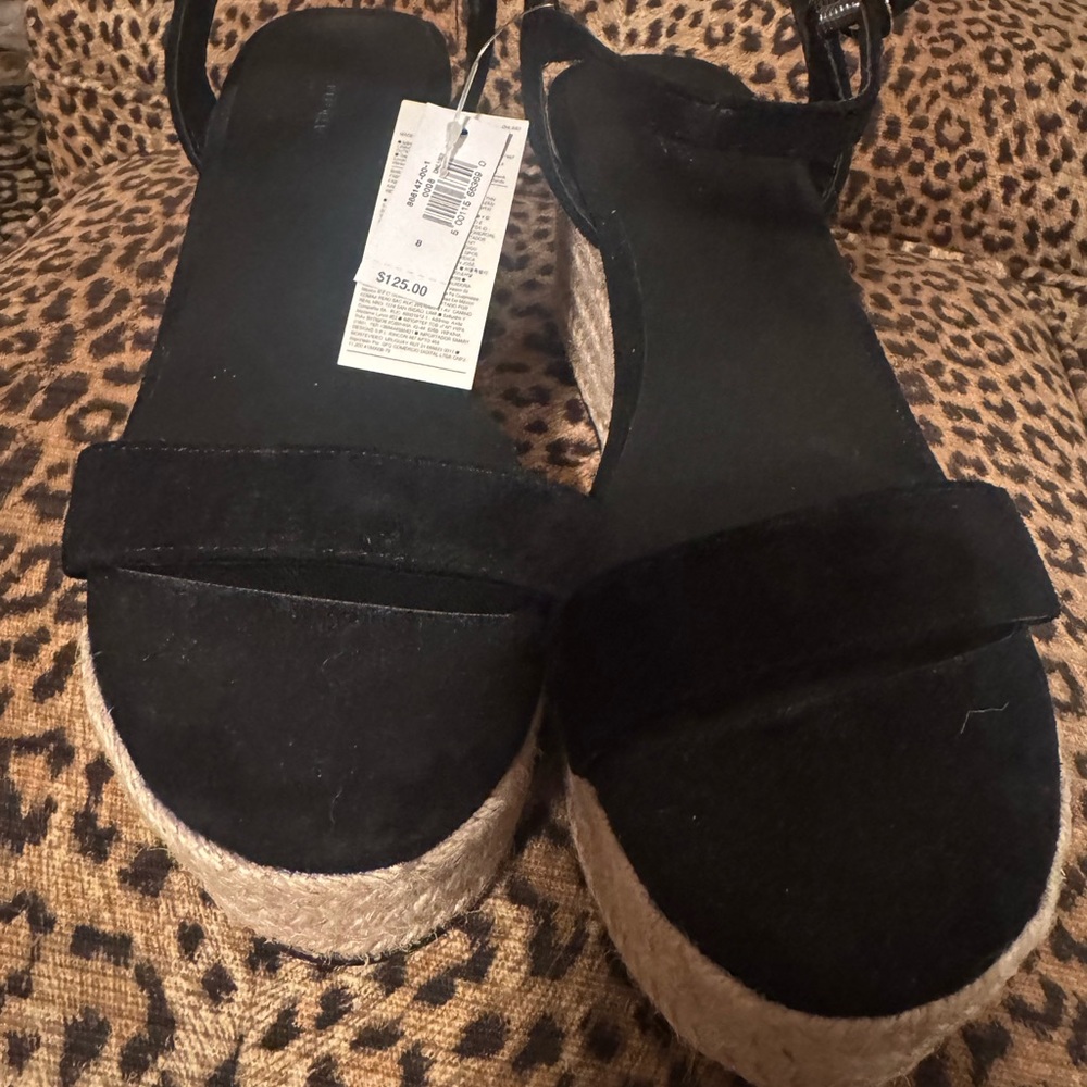 Banana Republic Black Platform Espadrilles